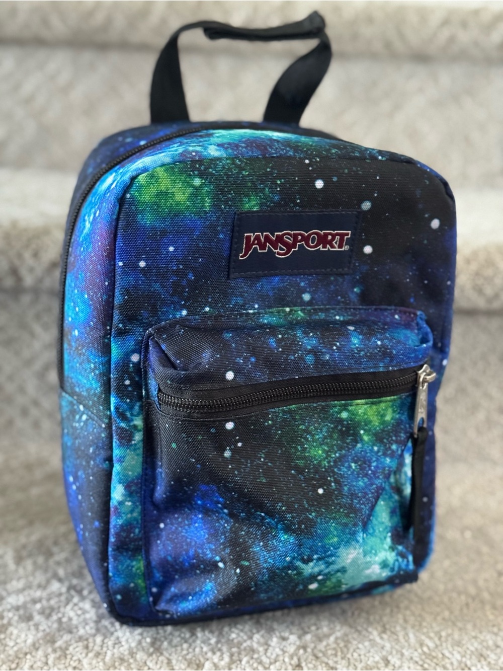 JanSport Lunch Bag-Galaxy Print Mini Backpack - Blue & Green